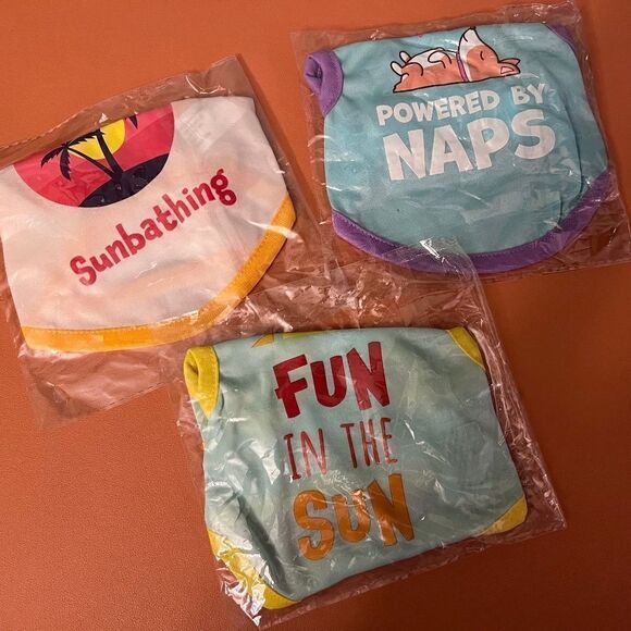 NWT 3pc Dog T-Shirts XSmall Sunbathing Powered By Naps Fun In The Sun Puppy NEW - Picture 2 of 10